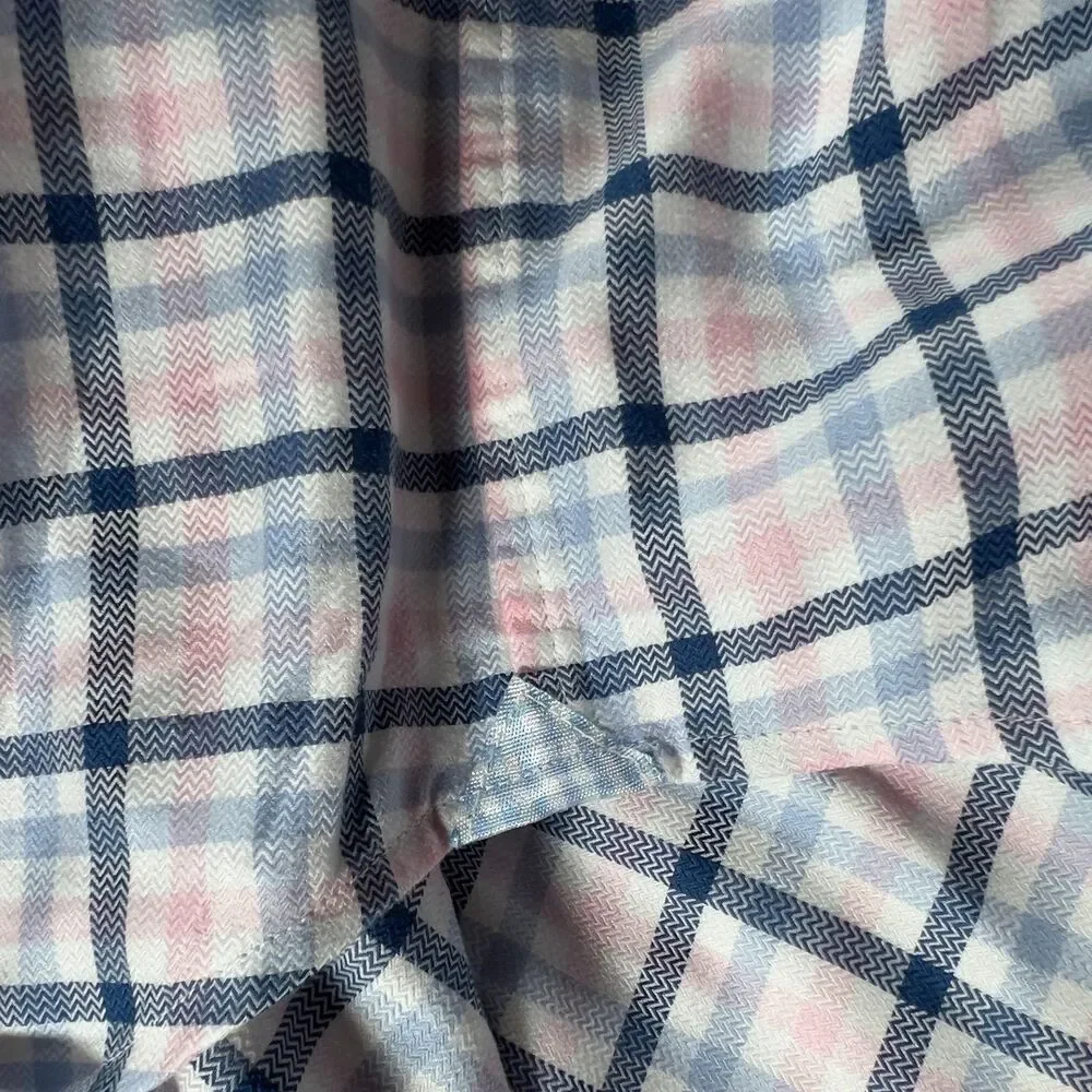 Banana Republic Grant Fit Men's L Supima Cotton Plaid Long Sleeve Button Shirt